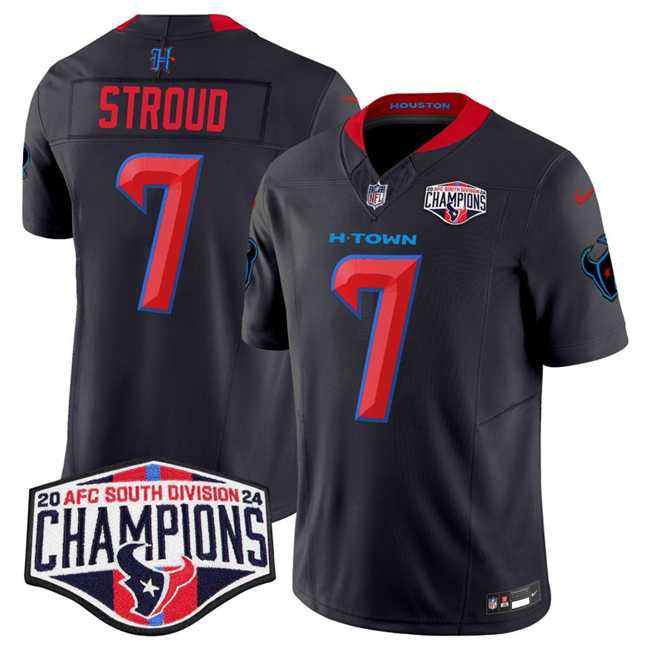 Mens Houston Texans #7 C.J. Stroud Navy 2nd Alternate F.U.S.E. 2024 AFC South Division Champions Vapor Limited Stitched Jersey->houston texans->NFL Jersey